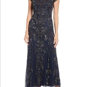 NWT Pisarro Nights Beaded Blue dress